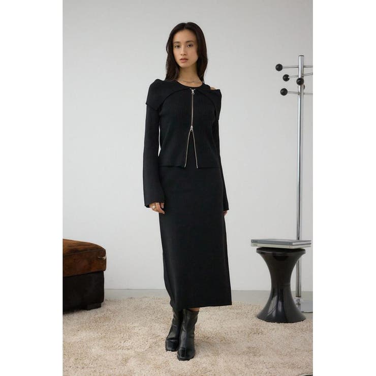 ジップアンサンブルニットワンピース | AZUL BY MOUSSY | 詳細画像4 