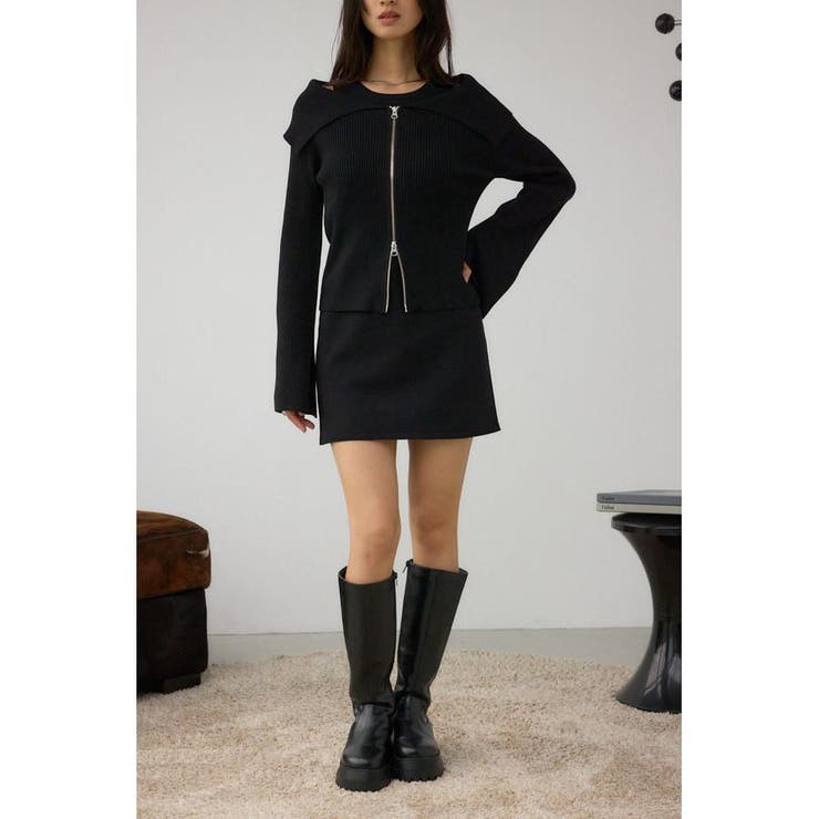 BLK | ジップアンサンブルニットワンピース | AZUL BY MOUSSY