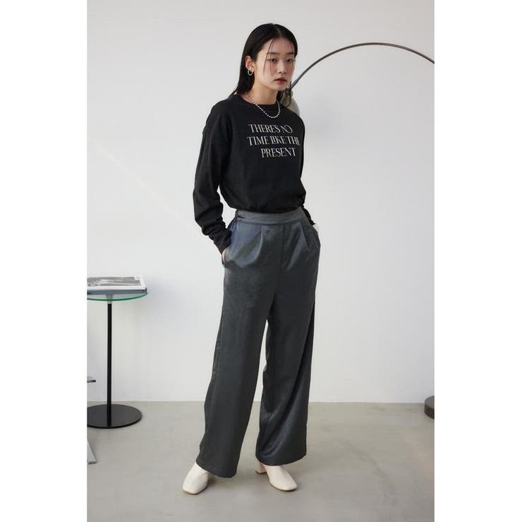 シャイニーリラックスワイドパンツ | AZUL BY MOUSSY | 詳細画像3 