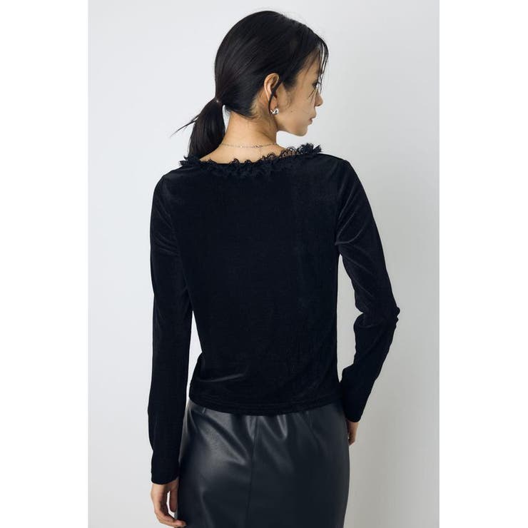 ベロアフロントシャーリングトップス | AZUL BY MOUSSY | 詳細画像3 