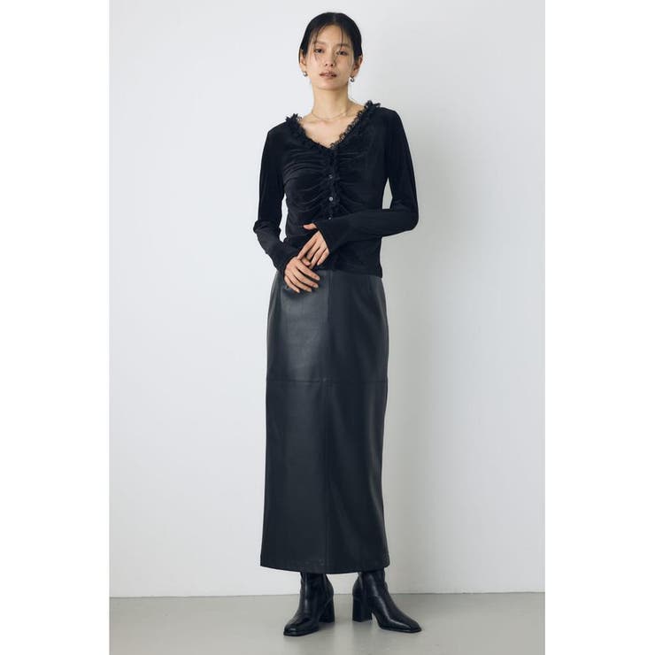 ベロアフロントシャーリングトップス | AZUL BY MOUSSY | 詳細画像4 