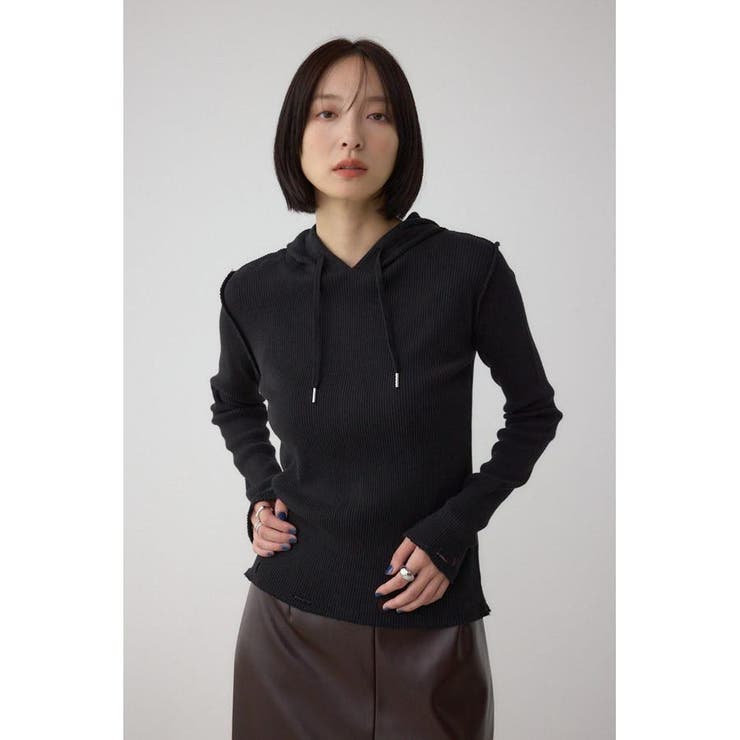 ダメージフーディーリブトップス | AZUL BY MOUSSY | 詳細画像15 