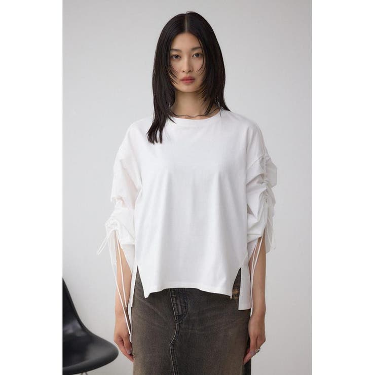 ギャザースリーブカットトップス | AZUL BY MOUSSY | 詳細画像5