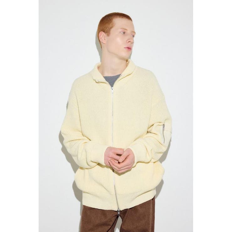 スタンドカラーWジップニット | AZUL BY MOUSSY | 詳細画像3 