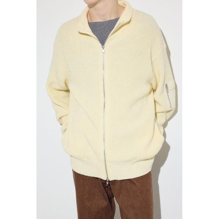 O/WHT1 | スタンドカラーWジップニット | AZUL BY MOUSSY