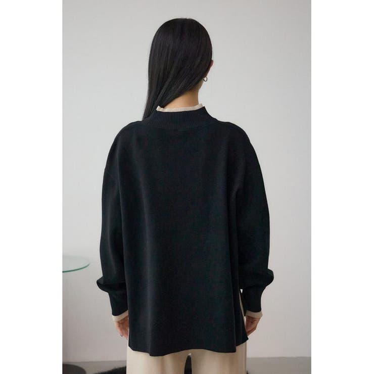 格上げ ダブルネックデザインニットトップス | AZUL BY MOUSSY | 詳細画像17 