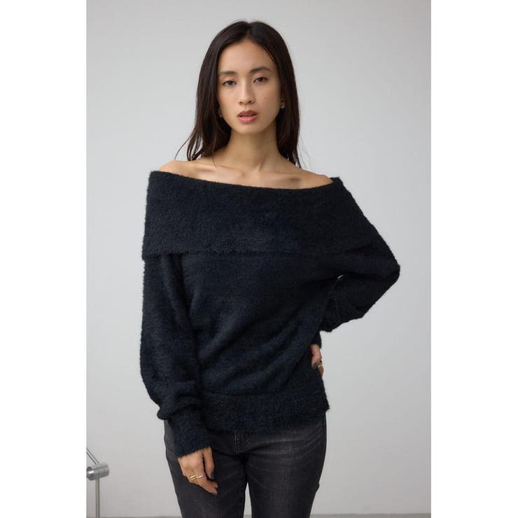 モヘヤライクオフショルダーニット | AZUL BY MOUSSY | 詳細画像14 