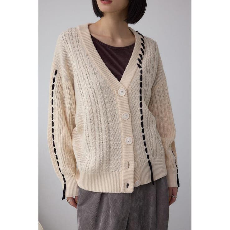 IVOY3 | ステッチデザインカーディガン | AZUL BY MOUSSY