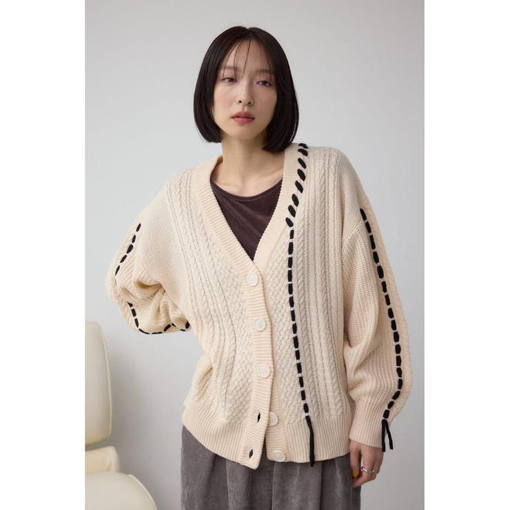 ステッチデザインカーディガン | AZUL BY MOUSSY | 詳細画像3 