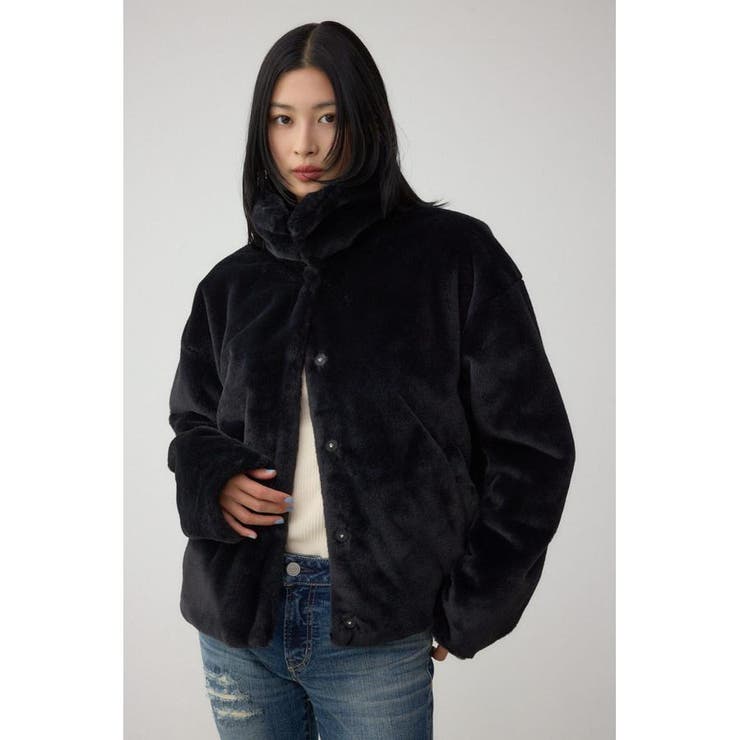 BLK | スタンド2WAYファーショートコート | AZUL BY MOUSSY