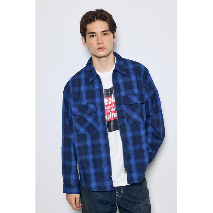オンブレチェック長袖シャツ | AZUL BY MOUSSY | 詳細画像14 