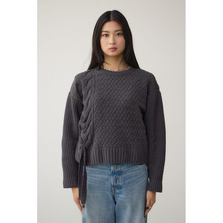 サイドレースアップケーブルニット | AZUL BY MOUSSY | 詳細画像35 