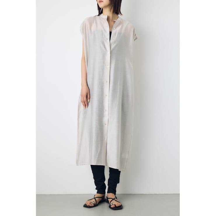 L/GRY1 | フレンチスリーブロングシャツワンピース | AZUL BY MOUSSY