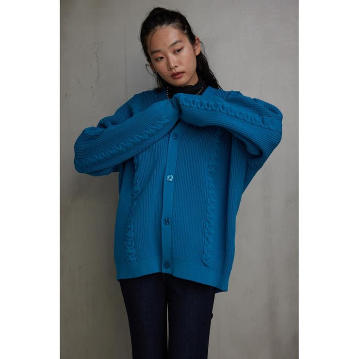 GRN | スポンディッシュケーブルカーディガン | AZUL BY MOUSSY