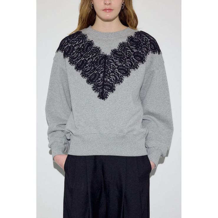 バイカラーレースクルーネックスウェット | AZUL BY MOUSSY | 詳細画像25 