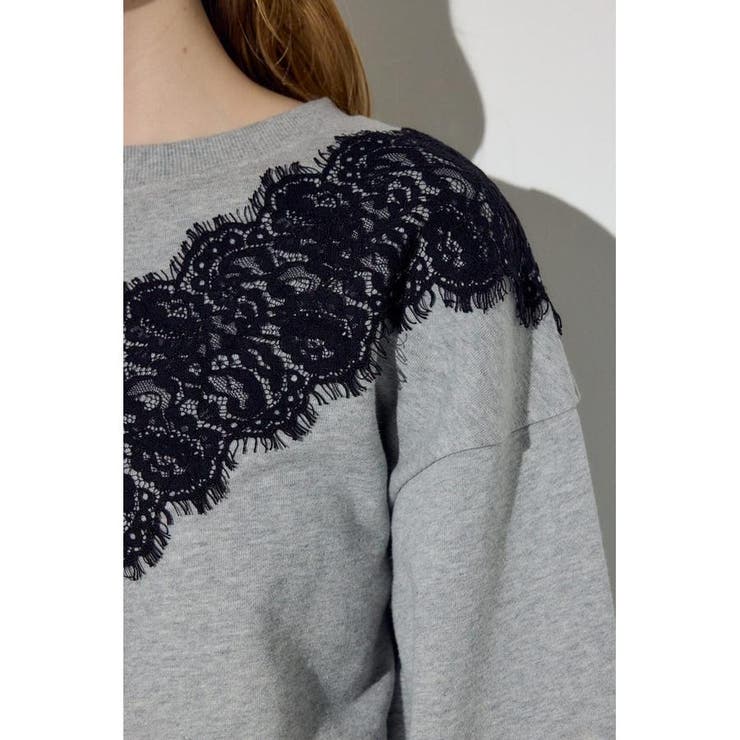 バイカラーレースクルーネックスウェット | AZUL BY MOUSSY | 詳細画像32 