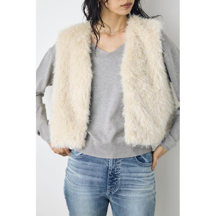 ミックスファーベスト | AZUL BY MOUSSY | 詳細画像3 