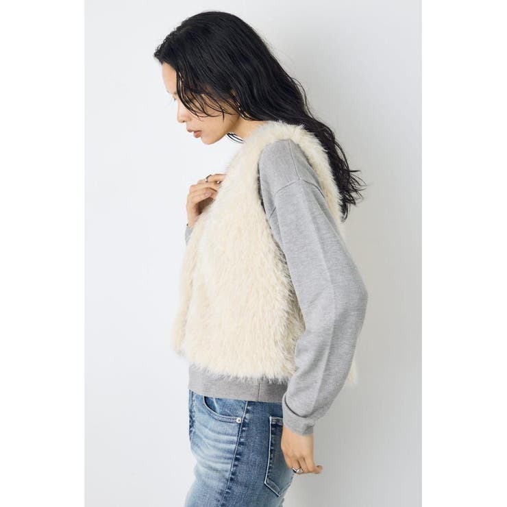 ミックスファーベスト | AZUL BY MOUSSY | 詳細画像4 
