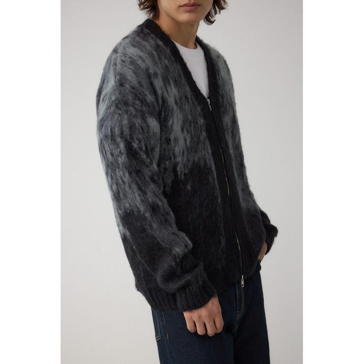 柄BLK5 | 起毛総柄カーディガン | AZUL BY MOUSSY