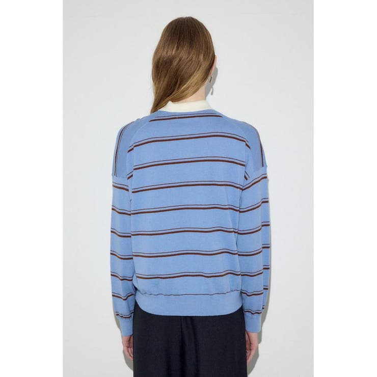 カシミヤミックスポロカラーボーダーニット | AZUL BY MOUSSY | 詳細画像20 