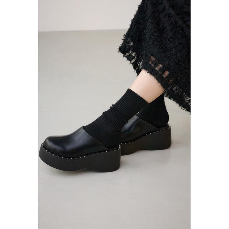 BLK | スタッズデザインプラットフォームサボサンダル | AZUL BY MOUSSY