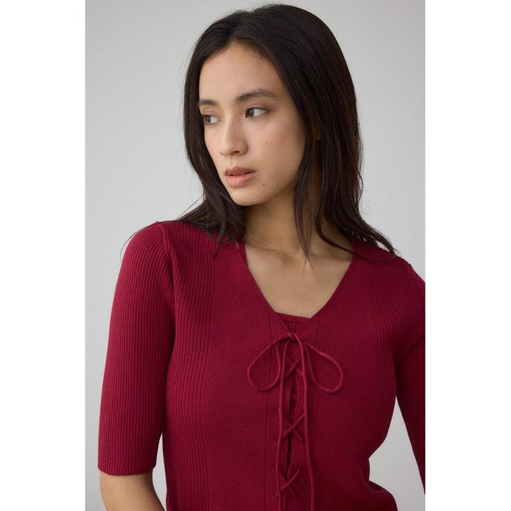 フェイクレイヤードレースアップニット | AZUL BY MOUSSY | 詳細画像11 