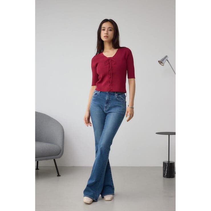 フェイクレイヤードレースアップニット | AZUL BY MOUSSY | 詳細画像13 