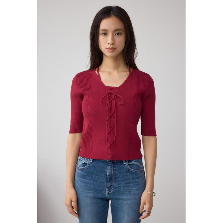 フェイクレイヤードレースアップニット | AZUL BY MOUSSY | 詳細画像14 