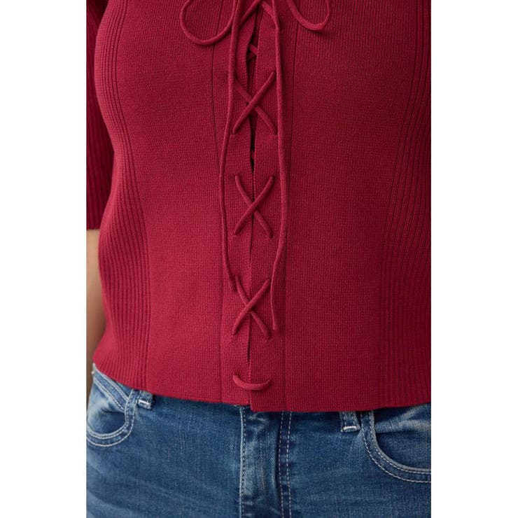 フェイクレイヤードレースアップニット | AZUL BY MOUSSY | 詳細画像19 