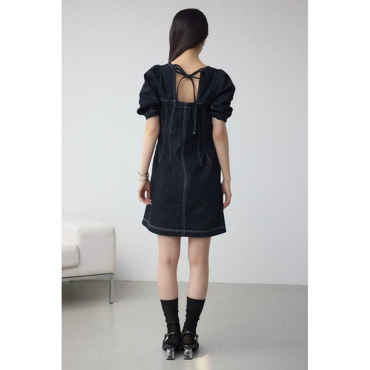 pium デニムワンピース 半袖 フロントジップ半袖デニムワンピース[品番：AZLW0023329]｜AZUL BY