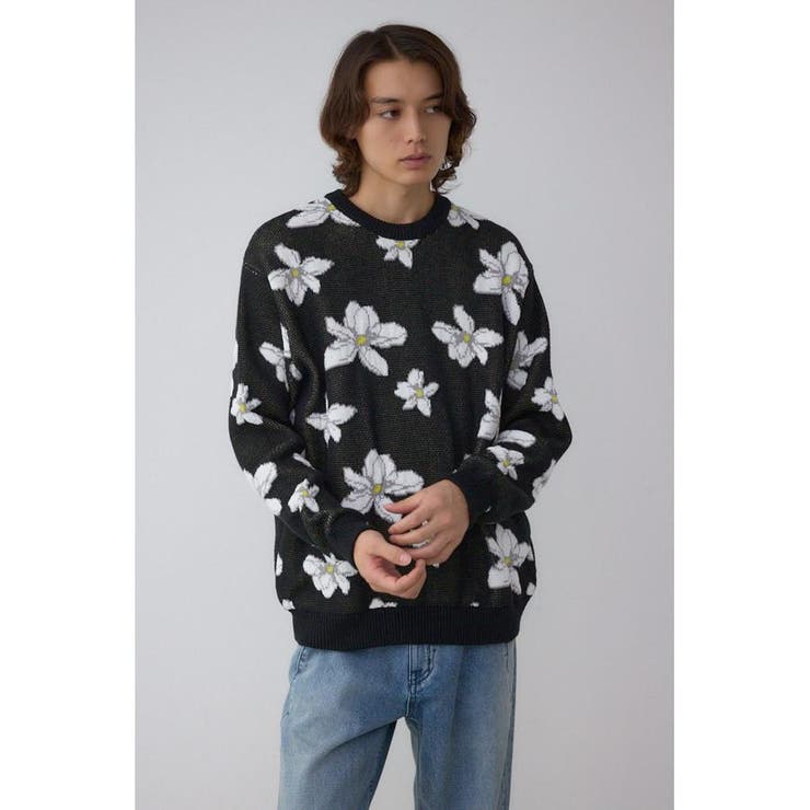 フラワーダブルジャガードニット | AZUL BY MOUSSY | 詳細画像16 