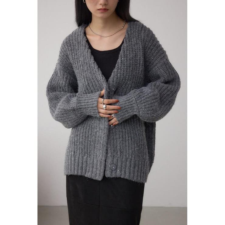 T.GRY | スパンコールニットカーディガン | AZUL BY MOUSSY