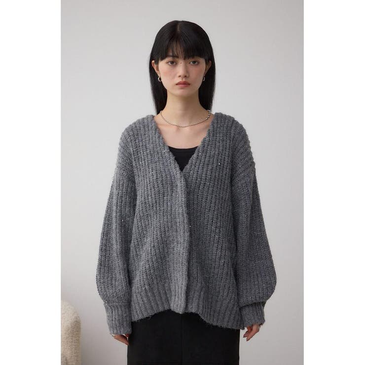 スパンコールニットカーディガン | AZUL BY MOUSSY | 詳細画像14 