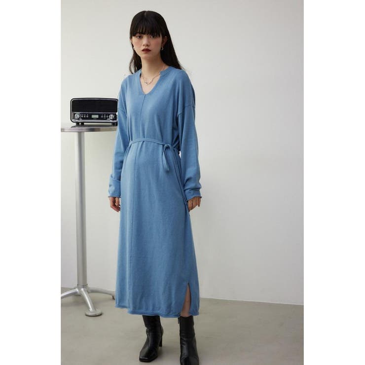 スキッパーロングニットワンピース[品番：AZLW0021507]｜AZUL BY MOUSSY（アズールバイマウジー ）のレディースファッション通販｜SHOPLIST（ショップリスト）