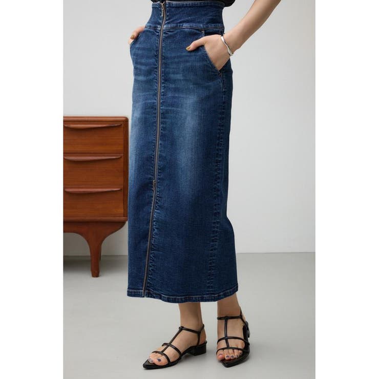 AZUL DENIM フロントジップデニムスカート　 Sサイズ AZUL DENIM フロントジップデニムスカート[品番：AZLW0022343