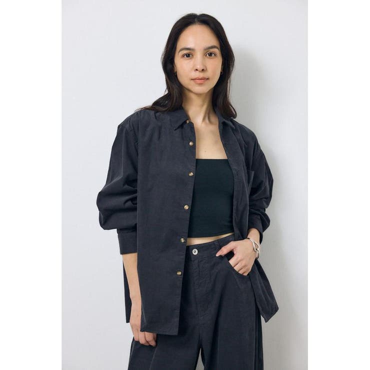 L/BLK1 | コーデュロイリラックスポケットシャツ | AZUL BY MOUSSY