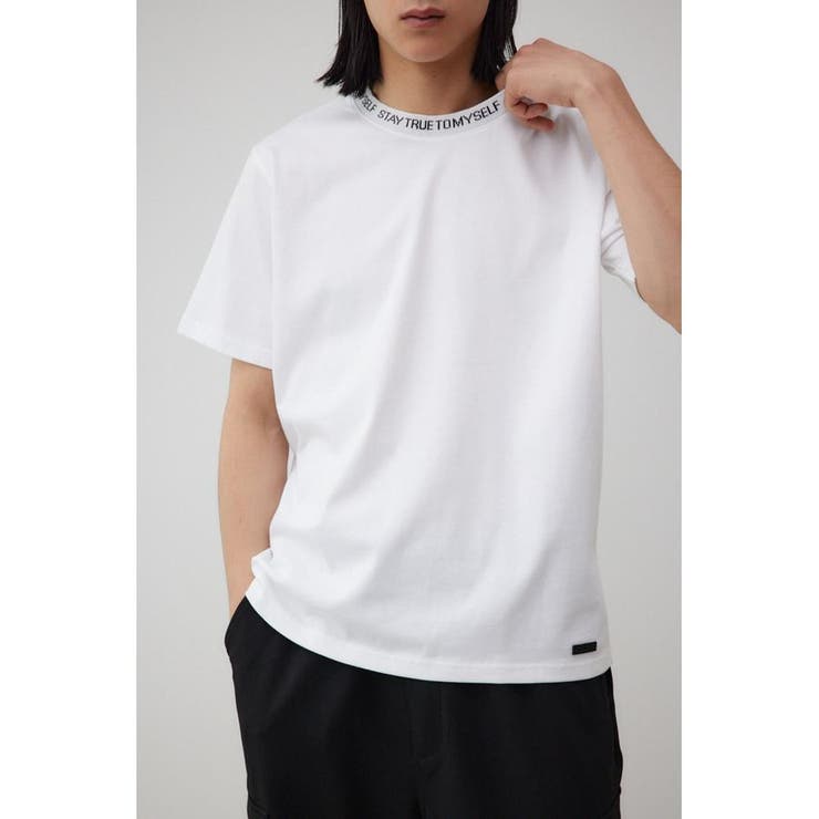 ネックジャガードロゴ半袖Tシャツ[品番：AZLW0021879]｜AZUL BY