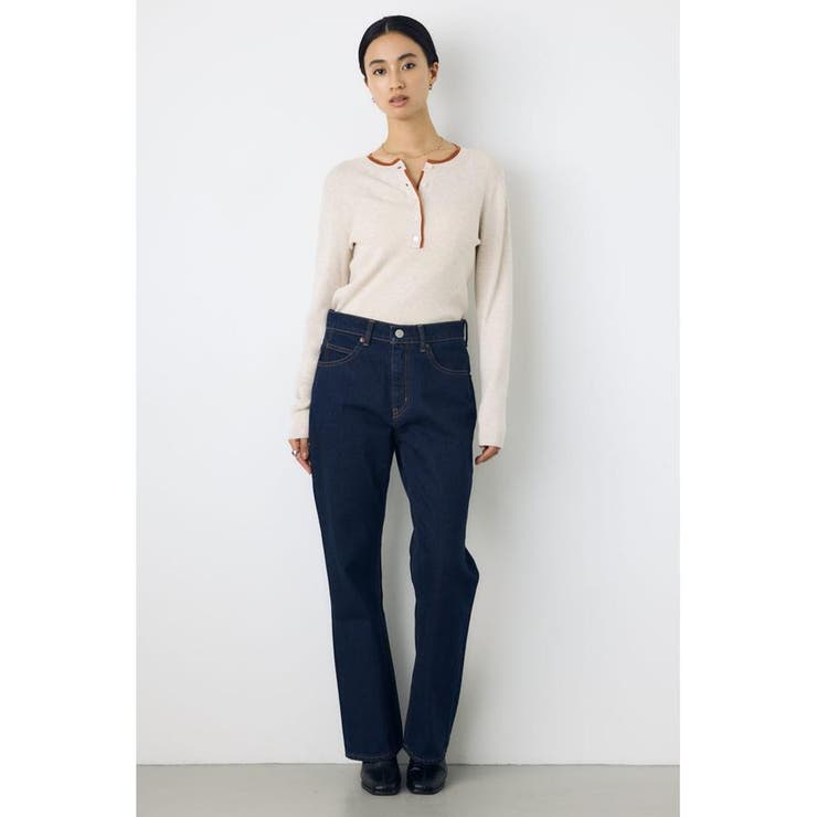 格上げ ヘンリーネックデザインニットトップス | AZUL BY MOUSSY | 詳細画像6 