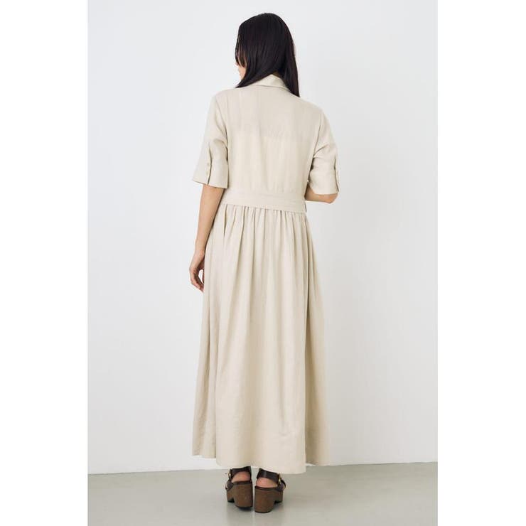リネンベルテッドフレアボタンワンピース | AZUL BY MOUSSY | 詳細画像15 