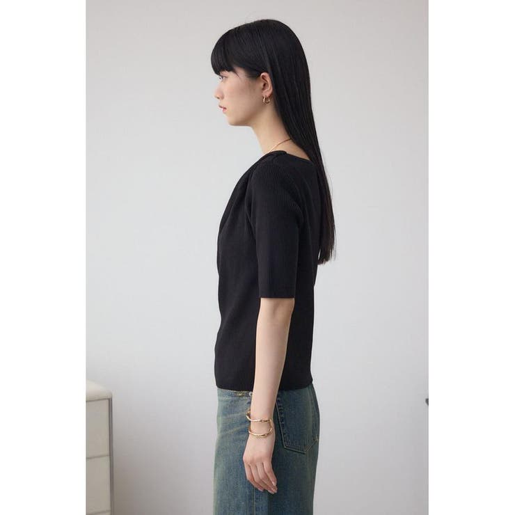 ドレープデザイン5分袖リブニット | AZUL BY MOUSSY | 詳細画像15 