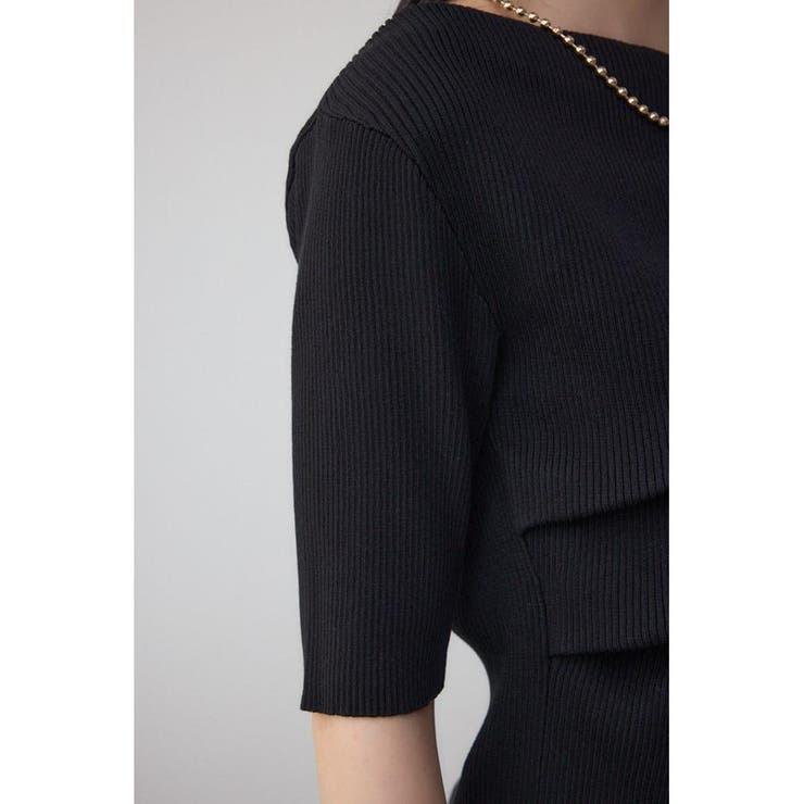 ドレープデザイン5分袖リブニット | AZUL BY MOUSSY | 詳細画像19 