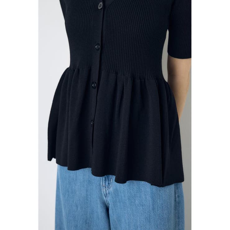 ペプラム5分袖ニットカーディガン | AZUL BY MOUSSY | 詳細画像18 