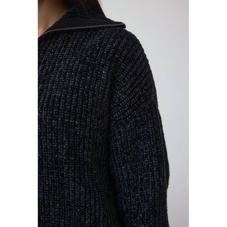 ラメベロアハーフZIPニットトップス | AZUL BY MOUSSY | 詳細画像18 