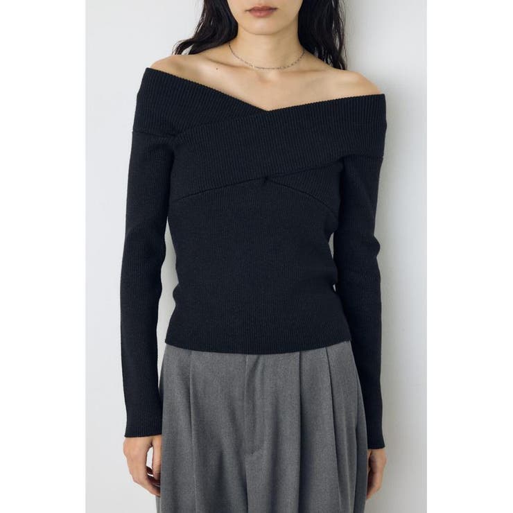 クロスデザイン長袖ニットトップス | AZUL BY MOUSSY | 詳細画像11 