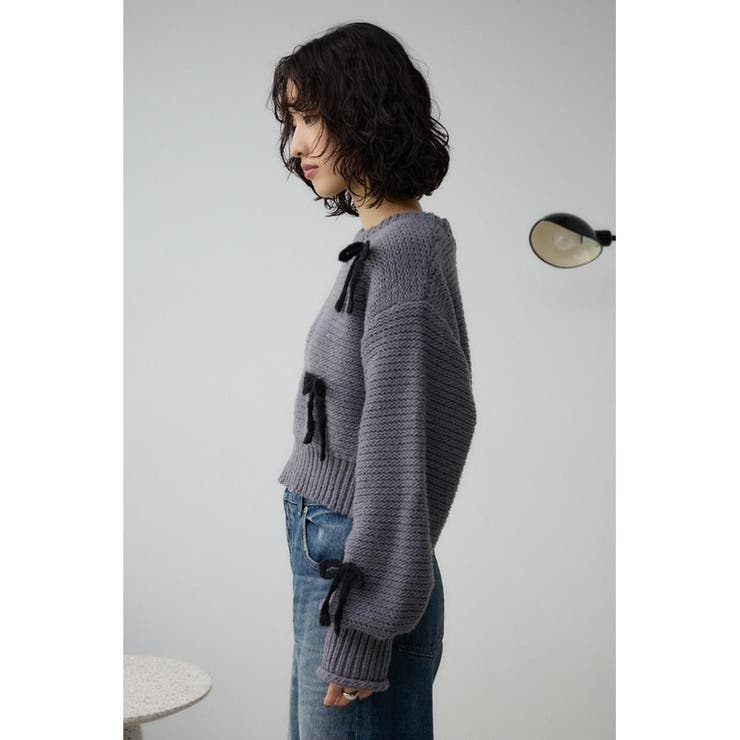 リボンモチーフニット[品番：AZLW0022931]｜AZUL BY MOUSSY（アズール