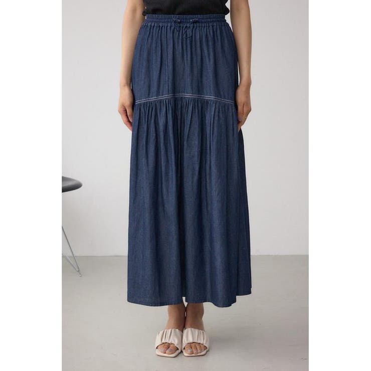 デニムライクギャザーフレアスカート | AZUL BY MOUSSY | 詳細画像16 