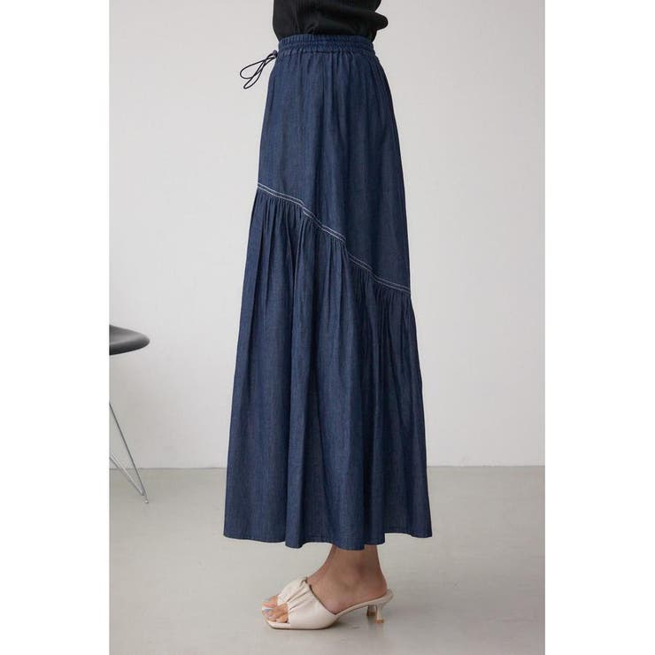 デニムライクギャザーフレアスカート | AZUL BY MOUSSY | 詳細画像17 