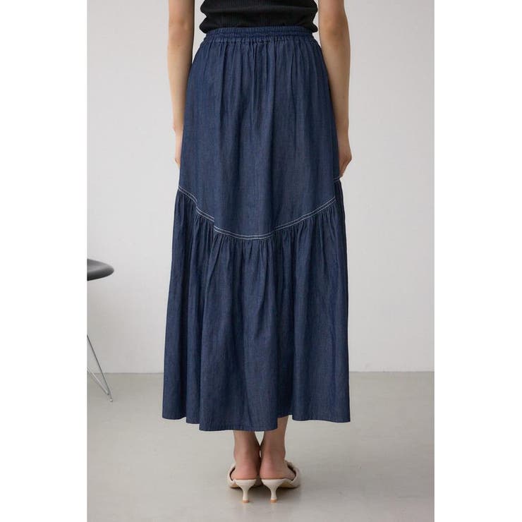 デニムライクギャザーフレアスカート | AZUL BY MOUSSY | 詳細画像18 