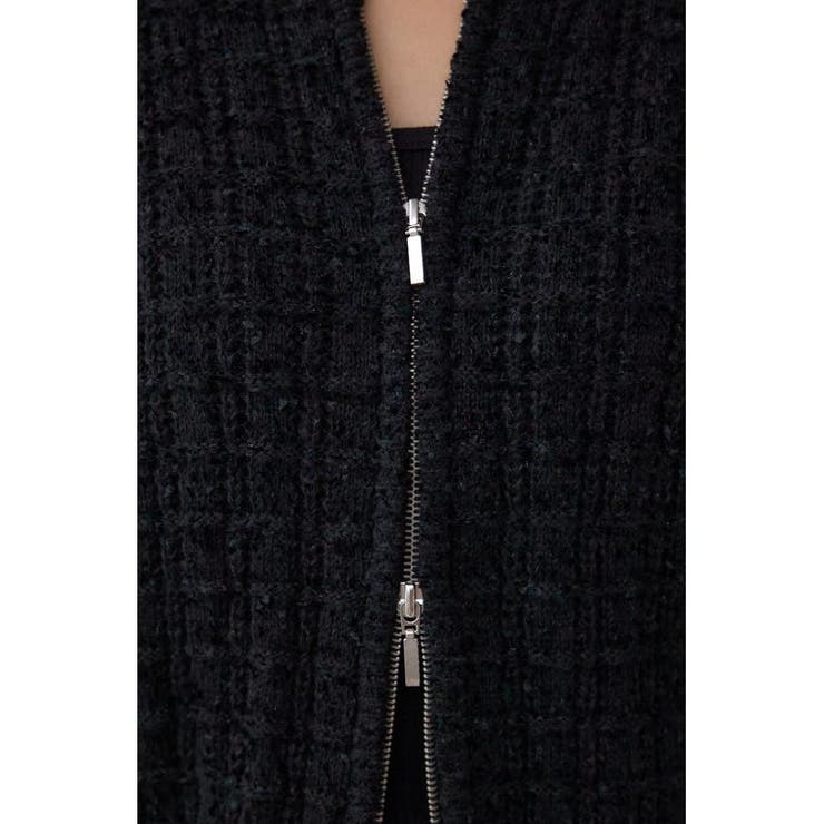Wジップ5分袖ツイードニット | AZUL BY MOUSSY | 詳細画像11 