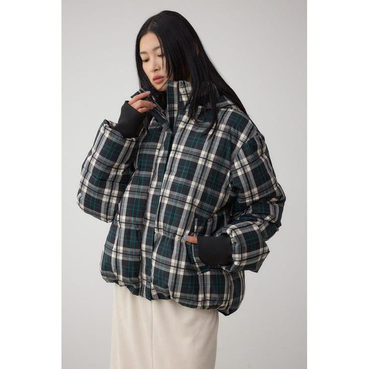 B-HEAT フード付き中綿チェックジャケット | AZUL BY MOUSSY | 詳細画像1 